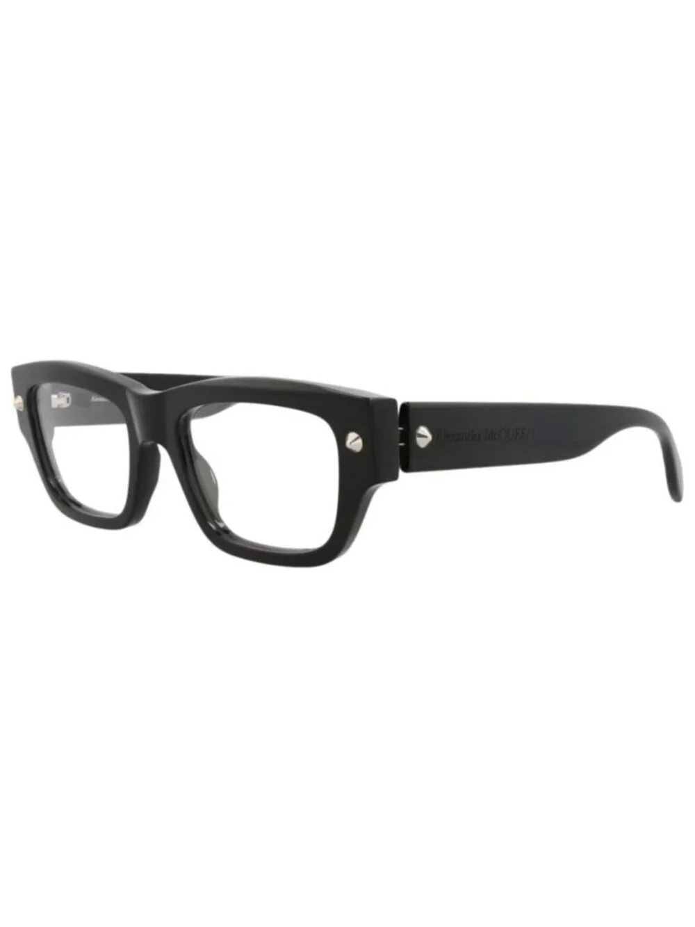 New Alexander McQueen Unisex Square/Rectangle Black Black Transparent Fashion De
